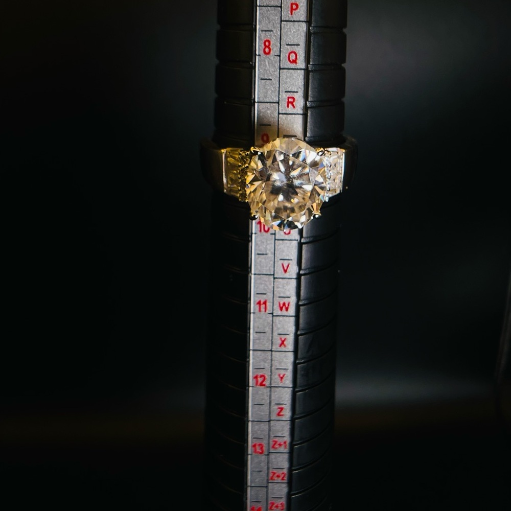 Solitaire Ring with Large Clear Round Center Stone